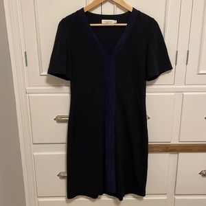 Tory Burch Mini Dress- Black with Navy Suede Trim
